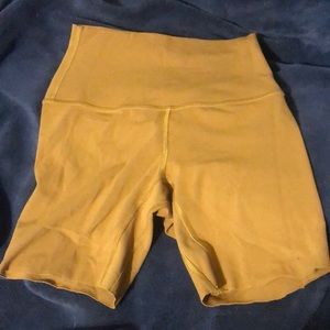 Lulu lemon mustard biker shorts(read description)